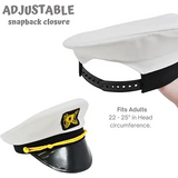4E’s Novelty Yacht Captain Hat Costume Accessories Set - Adjustable Captain Hat Aviator Sunglasses Fake Pipe