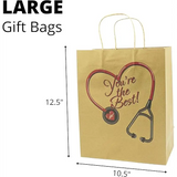 4E’s Nurse Gift Bags 12-Pack – Large Kraft Bags for Nurse Appreciation Week