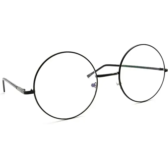 5” Round Non Prescription Glasses for Kids - Clear Nerd Circular Glasses - Costume Accessories