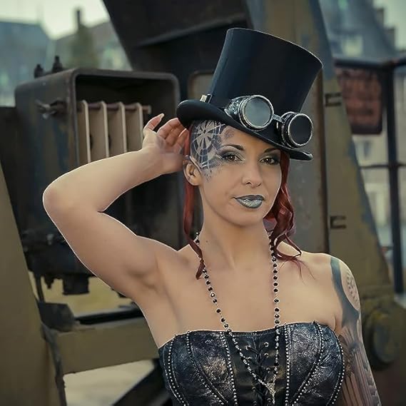 4E's Novelty Steampunk Goggles for Men & Women – Gothic Accessories for Cosplay & Halloween