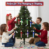 4E's Novelty 12 Pack Christmas Snowman Stick Ornament Craft Kit - Fun DIY Snowman Ornament Kit, Complete Snowman Popsicle Stick Craft for Ages 2-8