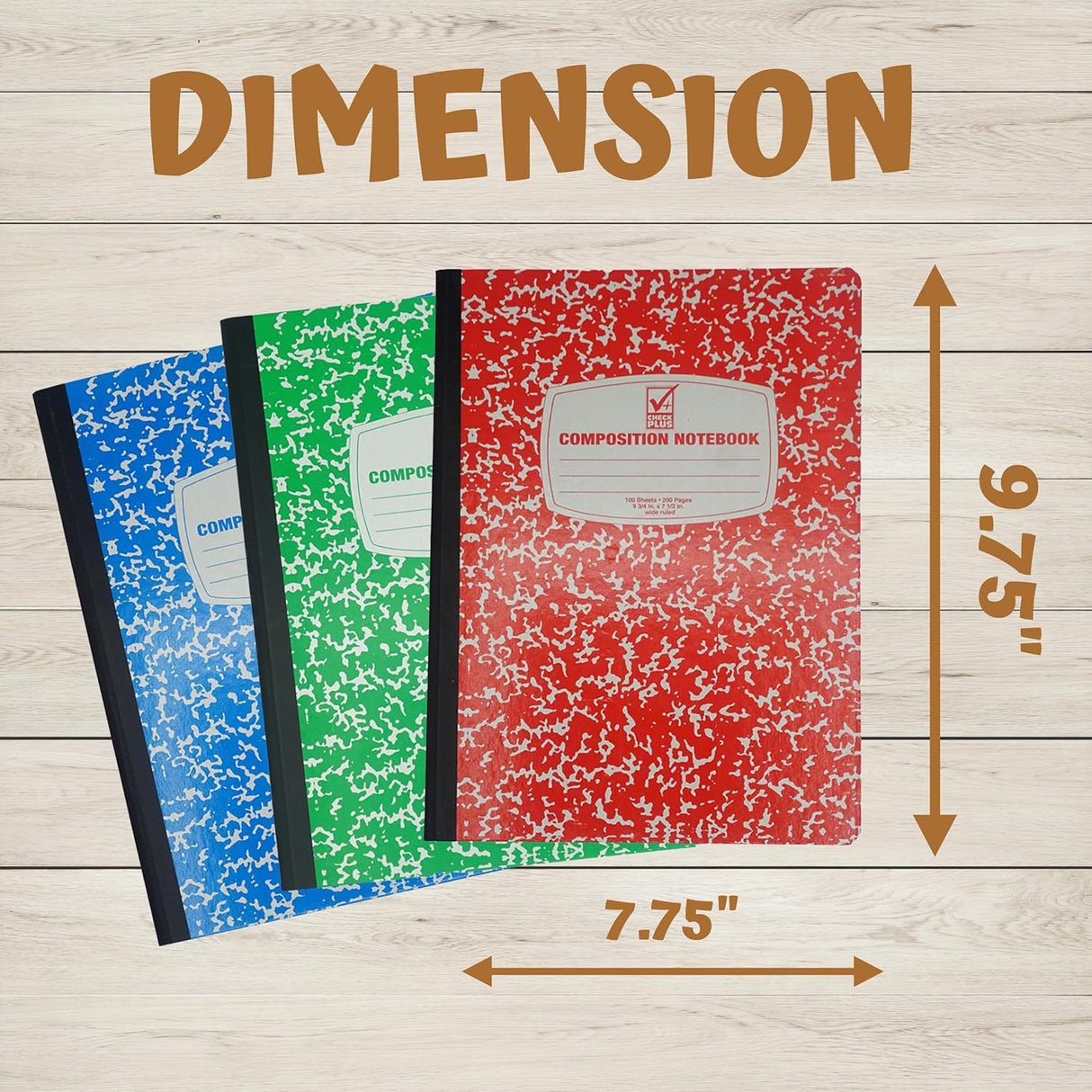 Wide Ruled Notebook Assorted Color, Marble Composition Notebook, Primary K-2, College Ruled - 3 pcs Notebooks for School