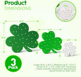 4E's Novelty 3 Pack St. Patrick's Day Wooden Shamrocks Decor