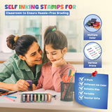 4E's Novelty Teacher Stamps for Classroom Grading, 8 Pcs Teacher Stamp