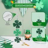 4E's Novelty St Patricks Day Large Acrylic Green Shamrock Earrings for Women