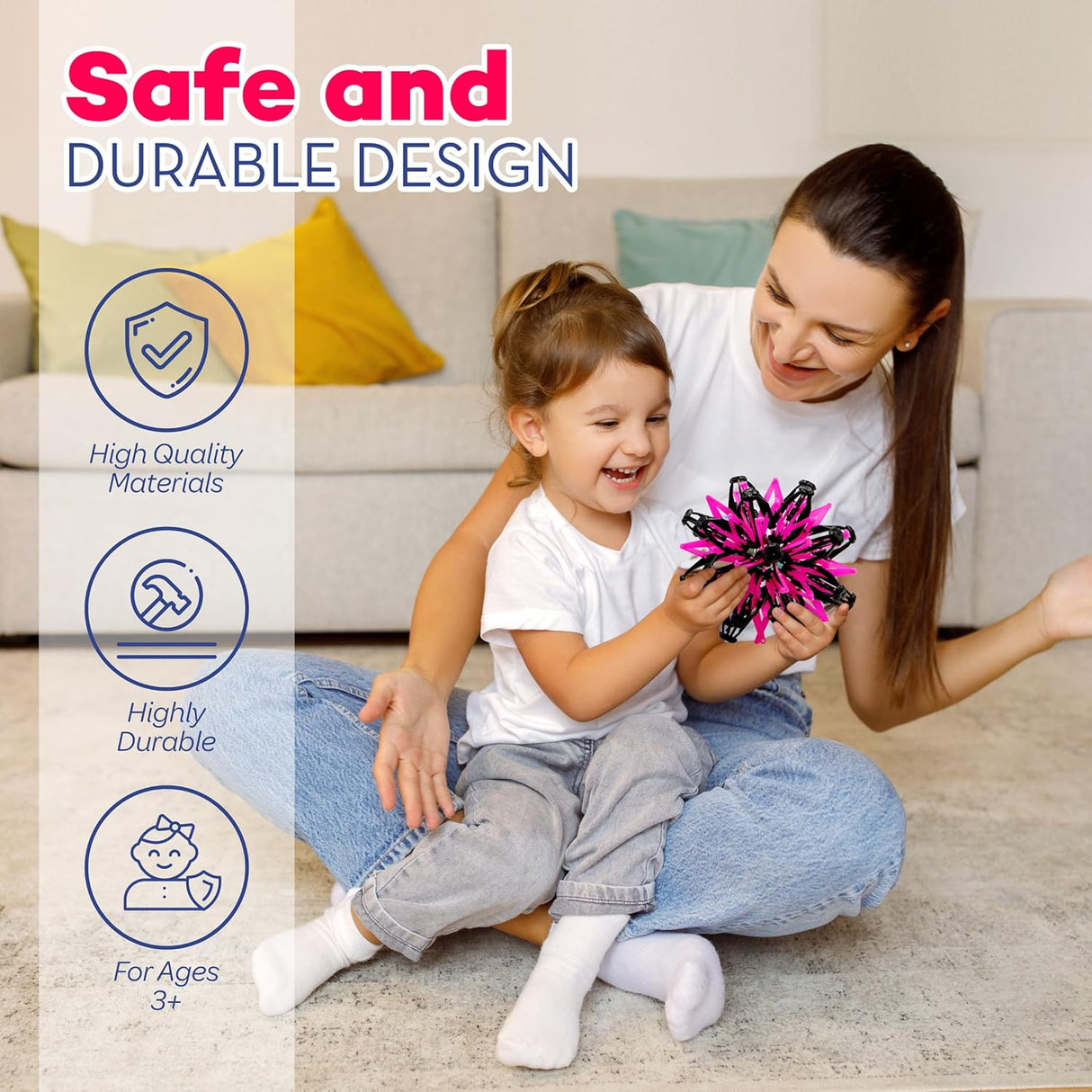 4E's Novelty 3 Pack Expandable Breathing Ball – Stress Relief Toy for Kids & Adults, Ideal for Yoga, ADHD, and Calm Down Corners