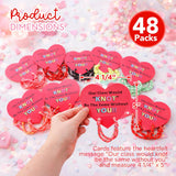4E's Novelty 48-Pack Friendship Bracelets with Valentine Cards – Classroom Party Favors for Kids