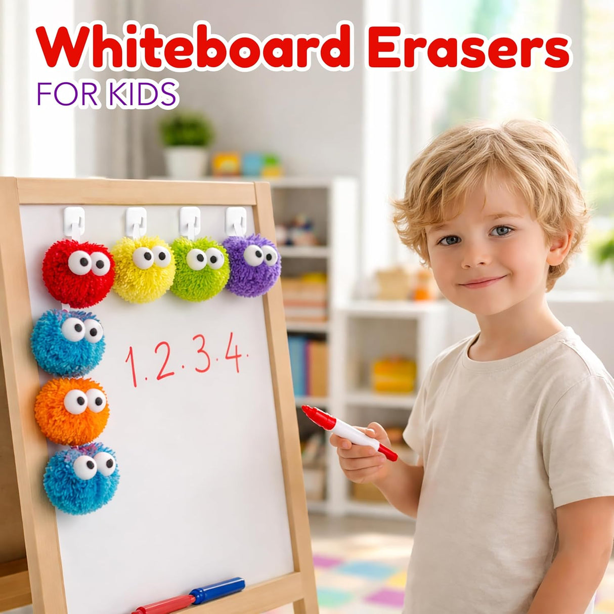 4E's Novelty 12 Pack Googly Eye Dry Erase Board Removals