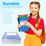 Wide Ruled Notebook Assorted Color, Marble Composition Notebook, Primary K-2, College Ruled - 3 pcs Notebooks for School