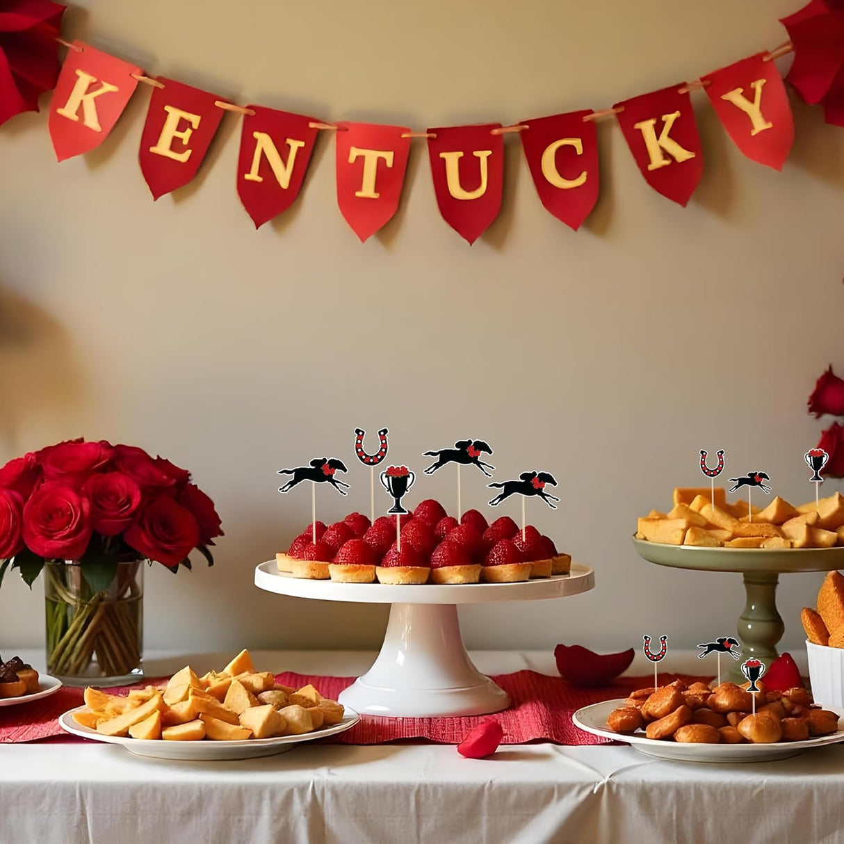 4E's Novelty 60 Pack Horse Racing Derby Toppers Picks Kentucky Party Cupcake Decorations