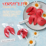 4E’s Novelty Valentine Fortune Cookies 50 Pack, Individually Wrapped Strawberry Cookies with Valentine Messages