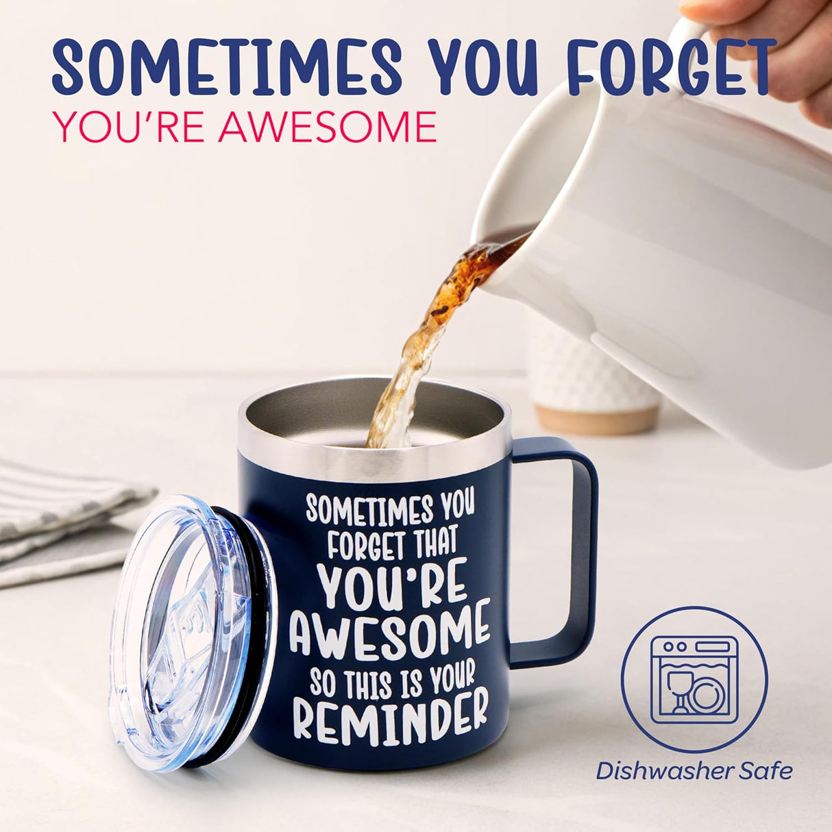 4E's Novelty 14 oz Coffee Mug Featuring The Phrase Sometimes You Forget You’re Awesome