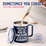 4E's Novelty 14 oz Coffee Mug Featuring The Phrase Sometimes You Forget You’re Awesome