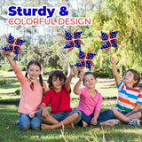 4E's Novelty Patriotic Pinwheels 12 Pack Pinwheels Bulk, 4th of July Decor, Memorial Day Decor, Patriotic Outdoor Decor