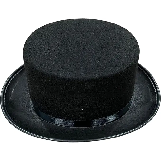 6’’ Black Felt Top Hat - Magician or Snowman Costume Accessory - Costume Accessories