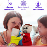 6 Pack Feeling Hand Puppets for Kids with 6 Core Emotions, with Moveable Arms, Soft Plush Hand Puppets for Toddlers, Early Education Toys, Social Emotional Learning Activities by 4E's Novelty