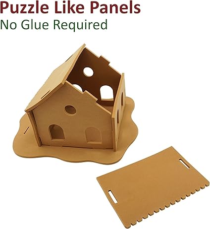 4E's Novelty Foam Gingerbread House Craft Kit (2 Pack) - DIY Foam Gingerbread Build & Decorate Set - Self Adhesive, Fun Christmas Crafts for Kids