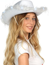 4E's Novelty Felt Cowgirl Hat w/ Heart Glasses – Western Party Accessory for Adults