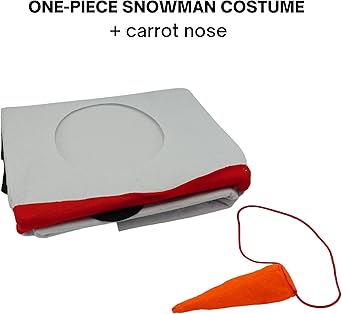 4E’s Novelty Snowman Costume Adult One-Piece for Men & Women, Includes Carrot Nose & Hat, Perfect for Snowman Costume Adult for Holiday Parties