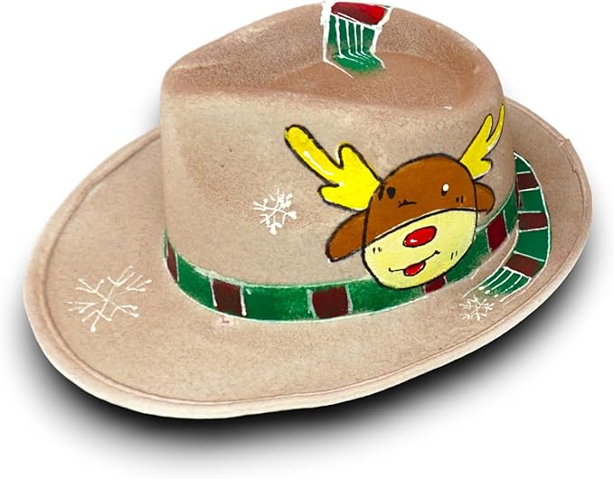 4E's Novelty Festive Christmas Fedora Hat for Adults – Stylish Holiday Party Accessory