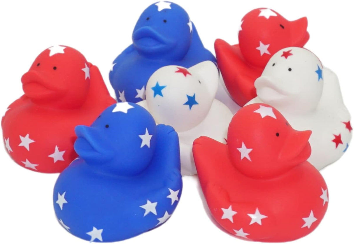 4E's Novelty 24 Pack Patriotic Rubber Ducks – Jeep Ducks for Ducking, Party Favors