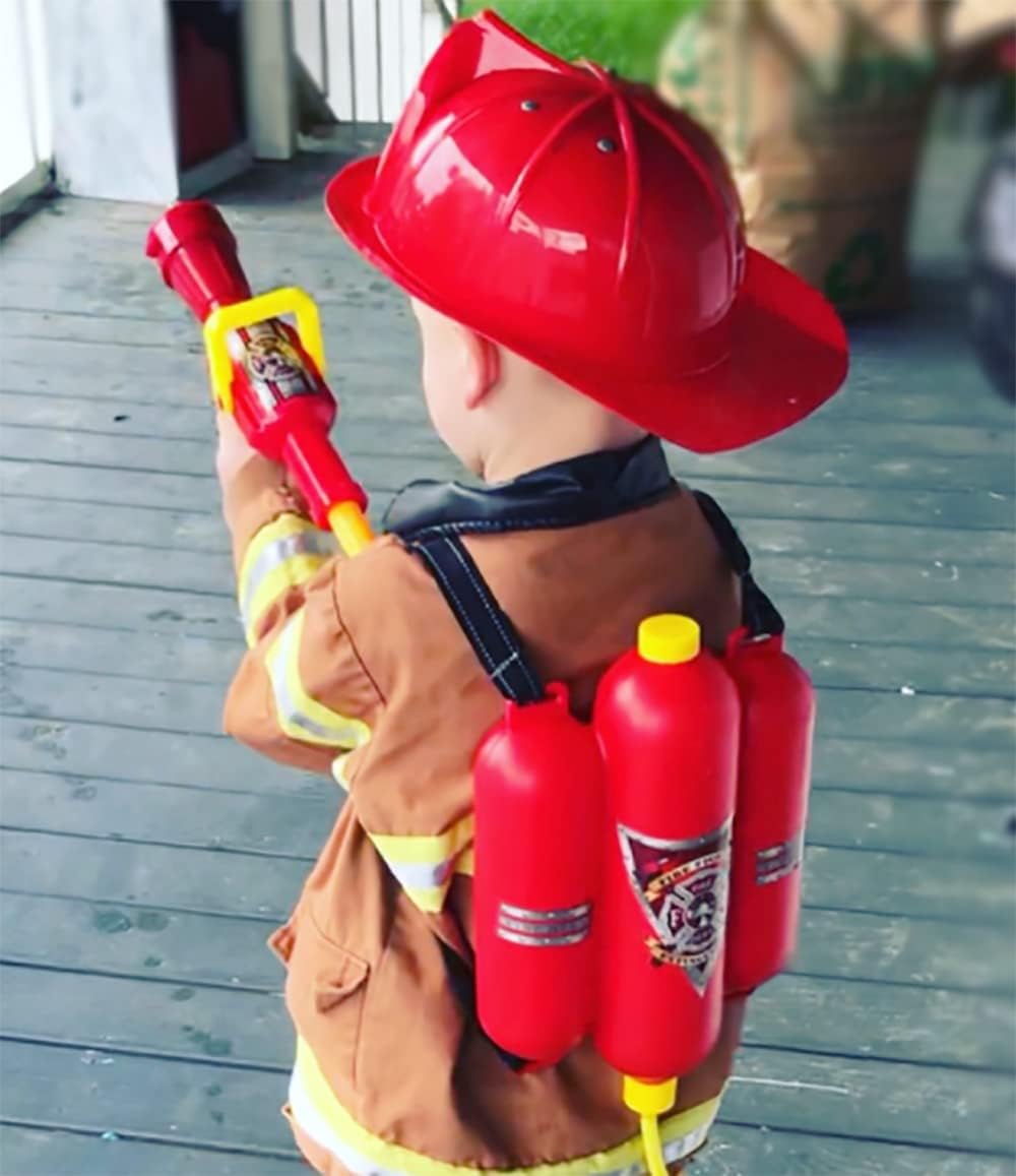 4E's Novelty Firefighter Backpack Water Gun – Ultimate Water Soaker Blaster for Kids' Outdoor Fun