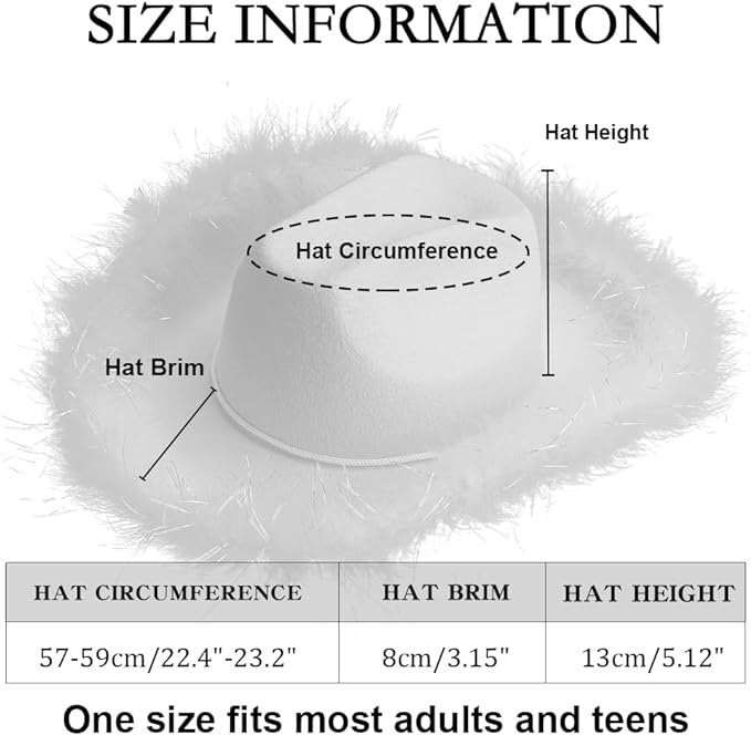 4E's Novelty Felt Cowgirl Hat w/ Heart Glasses – Western Party Accessory for Adults