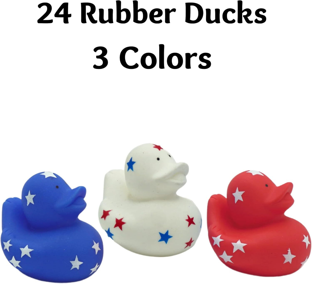 4E's Novelty 24 Pack Patriotic Rubber Ducks – Jeep Ducks for Ducking, Party Favors