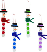 4E's Novelty 4 Pack Christmas Snowman Stick Ornament Craft Kit