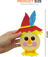 4E's Novelty 12 Pack Scarecrow Crafts for Kids - Fun Fall Crafts for Kids Bulk with Self Adhesive Scarecrow Face Stickers for Crafts