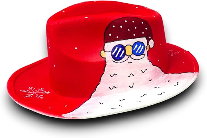 4E's Novelty Christmas Fedora Hat for Adults – Festive Holiday Accessory for Men & Women