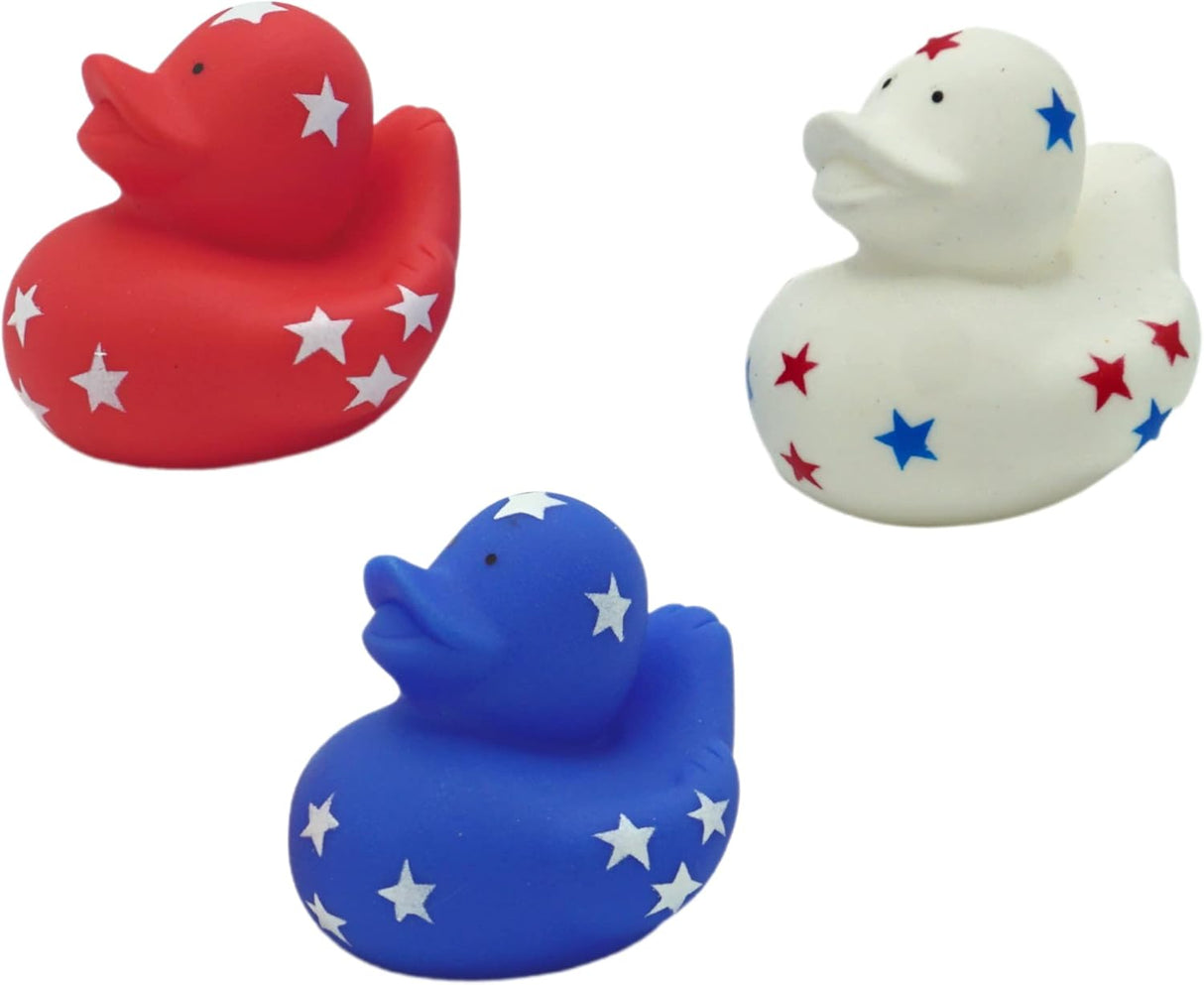 4E's Novelty 24 Pack Patriotic Rubber Ducks – Jeep Ducks for Ducking, Party Favors