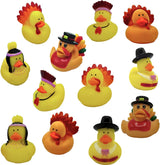 4E's Novelty Thanksgiving Rubber Duckies in Bulk (12 Pack) – Turkey & Pilgrim Thanksgiving Rubber Ducks, Holiday Rubber Ducks for Kids Party Favors