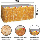 4E's Novelty 9ft Luau Grass Table Skirt, 2 Pack – Hawaiian Party Decor & Moana Birthday Must-Have