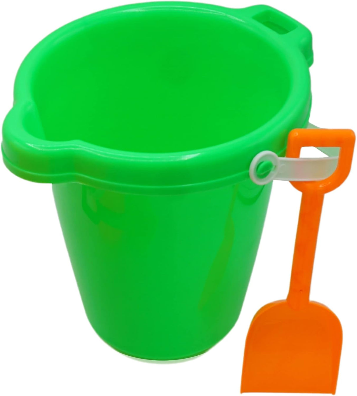 4E's Novelty 6 Pack Beach Buckets with Shovels – 7.5" Sand Pails & Shovels for Kids' Outdoor Play