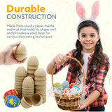 4E's Novelty DIY Paper Mache Easter Eggs to Paint 24 Pack – Paintable & Fillable Blank Craft Eggs for Kids & Adults, Easter Crafts DIY