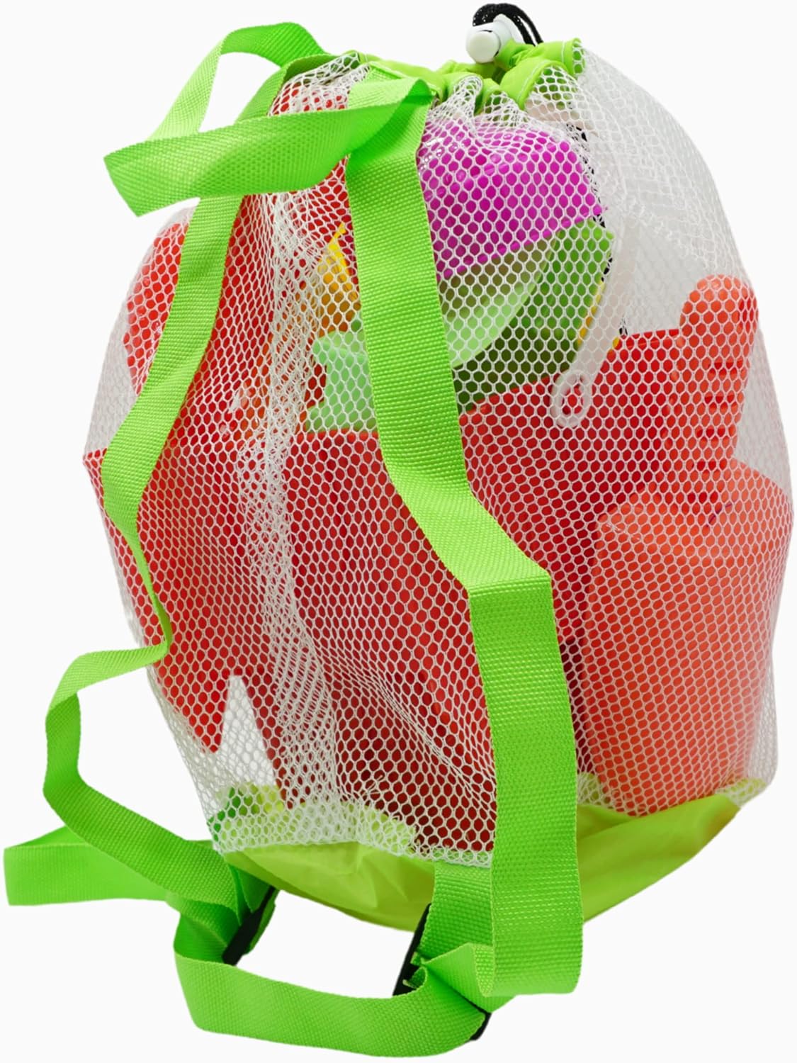 4E's Novelty 13 Beach Sand Toys for Kids – Sand Castle Bucket with Shovel & Large Molds, Includes Mesh Beach Bag for Toddlers, Perfect for Kids 3-10