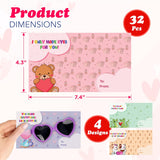 4E's Novelty 32 Pack Valentines Day Heart Glasses for Kids - Bulk With Cards