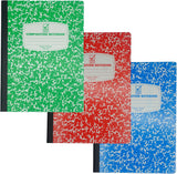 Wide Ruled Notebook Assorted Color, Marble Composition Notebook, Primary K-2, College Ruled - 3 pcs Notebooks for School
