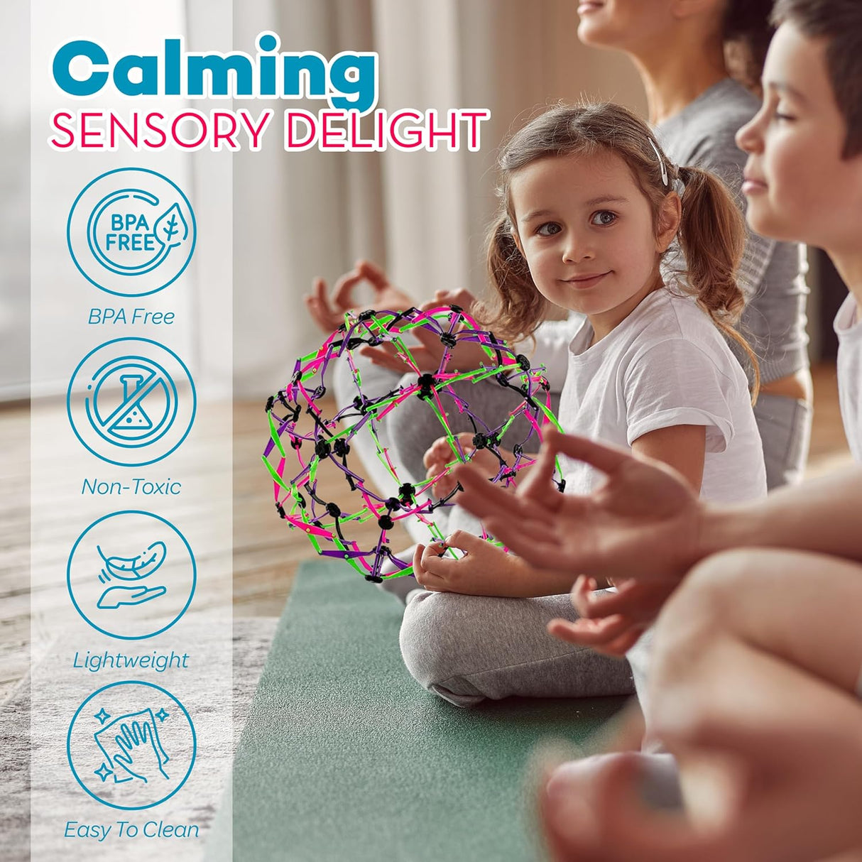 4E's Novelty 4 Pack Expandable Ball – The Ultimate Stress & Mindfulness Toy for Kids & Adults