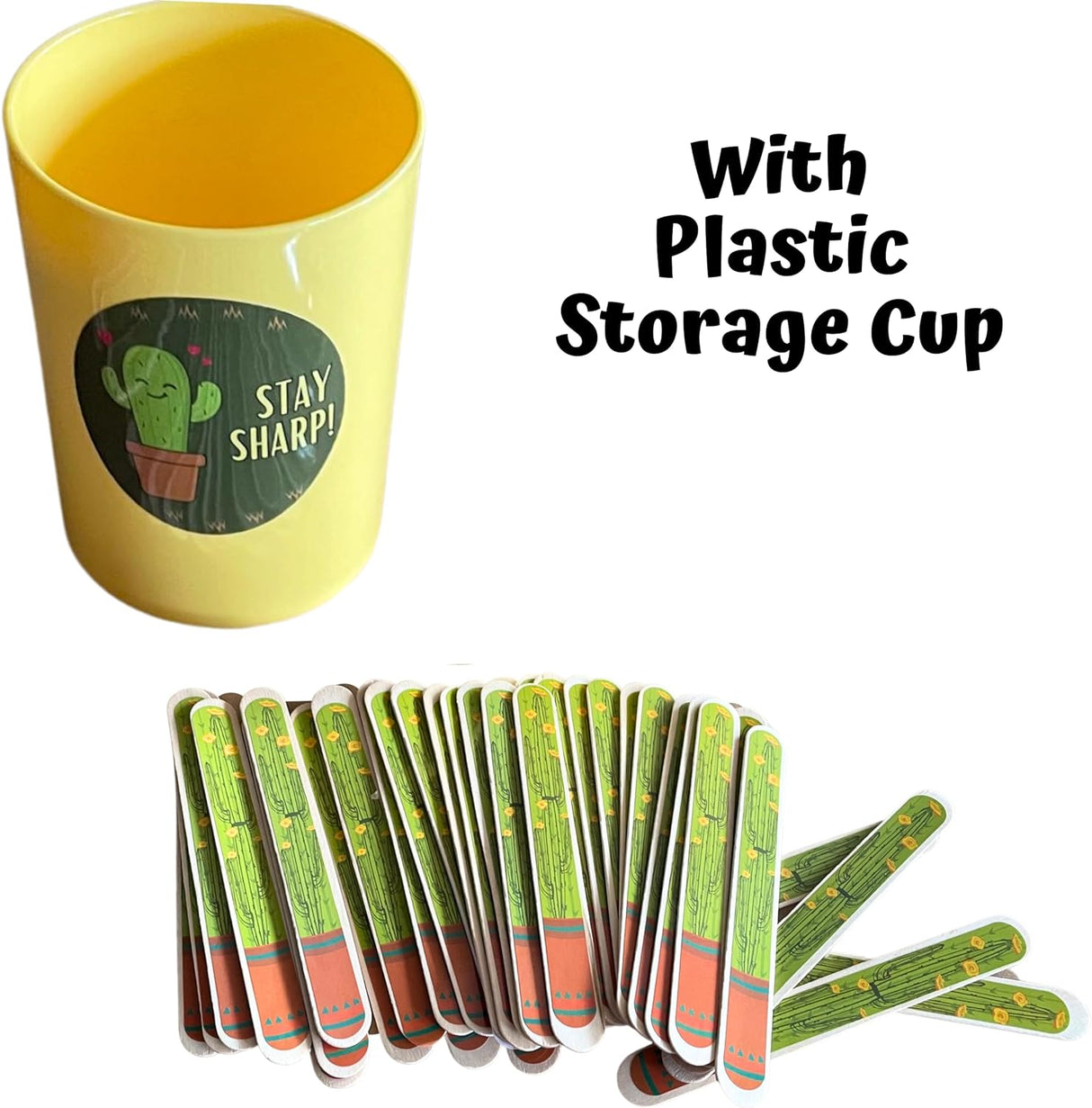 4E's Novelty 36 pcs Cactus Flip Sticks with Storage Cup, Flip Name Sticks Student Grouping Stick, Classroom Teacher Supplies