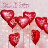 4E's Novelty 30-Pack 18” Heart Balloons – Bulk Red Foil Balloons for Valentine’s & Event Decor