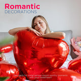 4E's Novelty 4-Pcs 32” Large Heart Shaped Balloons – Red Foil Balloons for Valentine's & Weddings