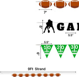 4E's Novelty 3-Pack Football Garland Banners – 9ft Party Pennants for Sports & Birthday Parties