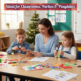 4E's Novelty 12 Pack Christmas Snowman Stick Ornament Craft Kit - Fun DIY Snowman Ornament Kit, Complete Snowman Popsicle Stick Craft for Ages 2-8