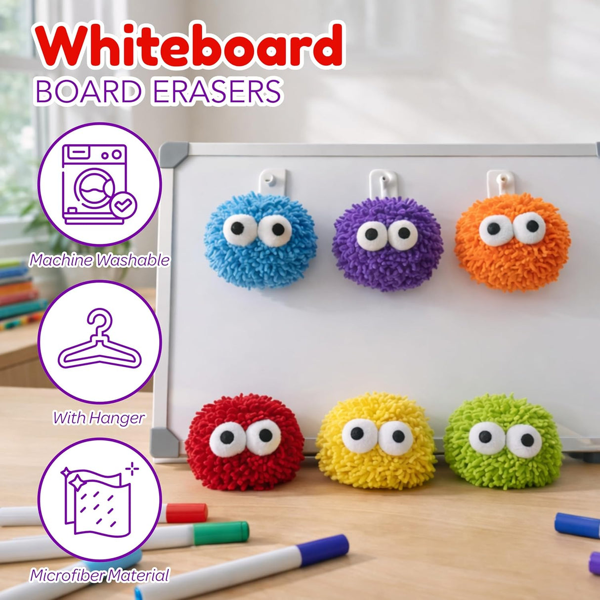4E's Novelty 12 Pack Googly Eye Dry Erase Board Removals