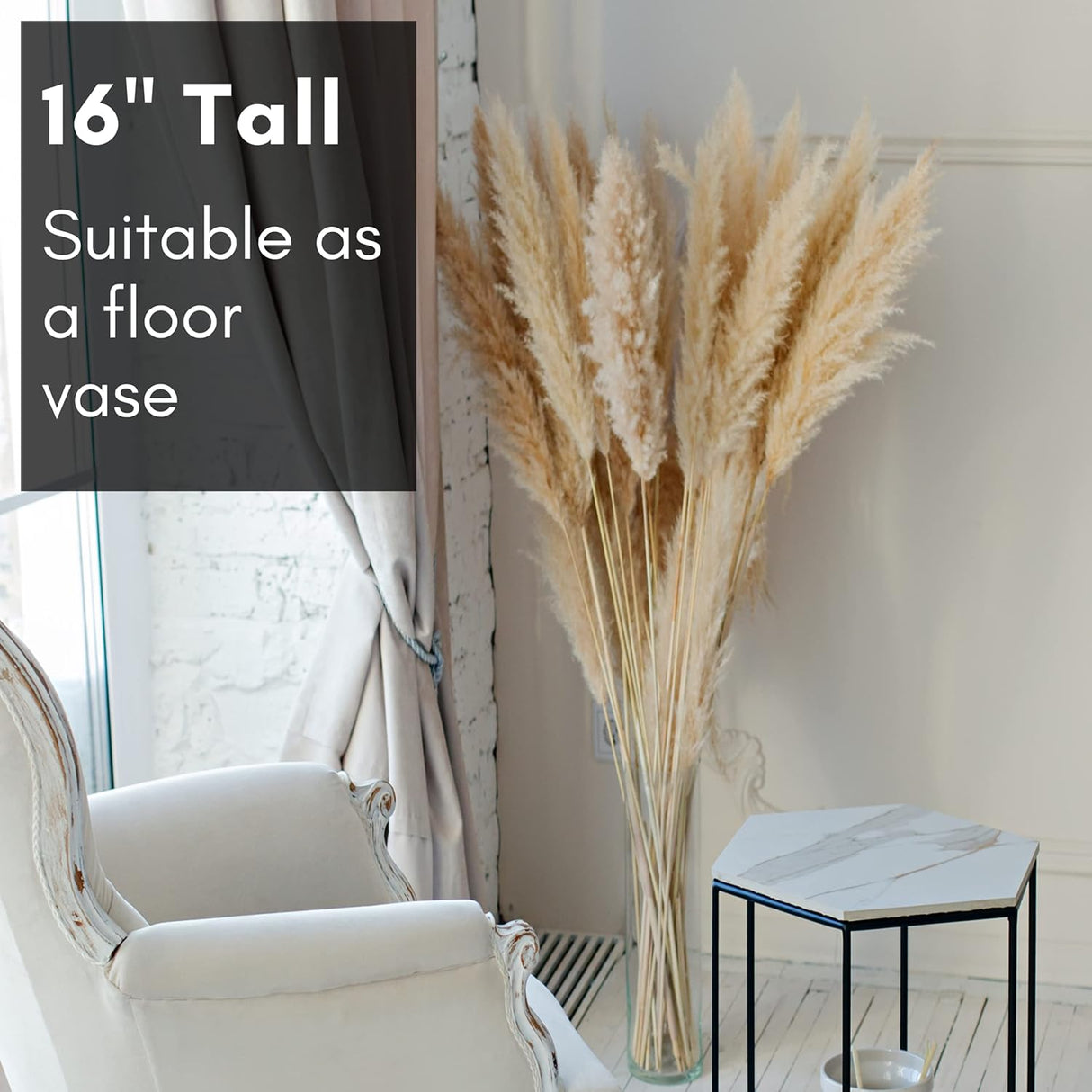 4E's Novelty 16" Cylinder Glass Vase – Elegant Clear Glass Vase for Flowers, Candles & Decor