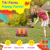 4E's Novelty Tiki Bottle Ring Toss Game Set 12 Colorful Bottles – Fun Luau Party Games for All Ages