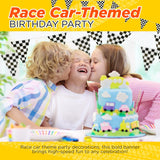 4E’s Novelty 100 Ft Checkered Flag Banner Racing Party Decorations with 48 Large Pennants for Birthdays