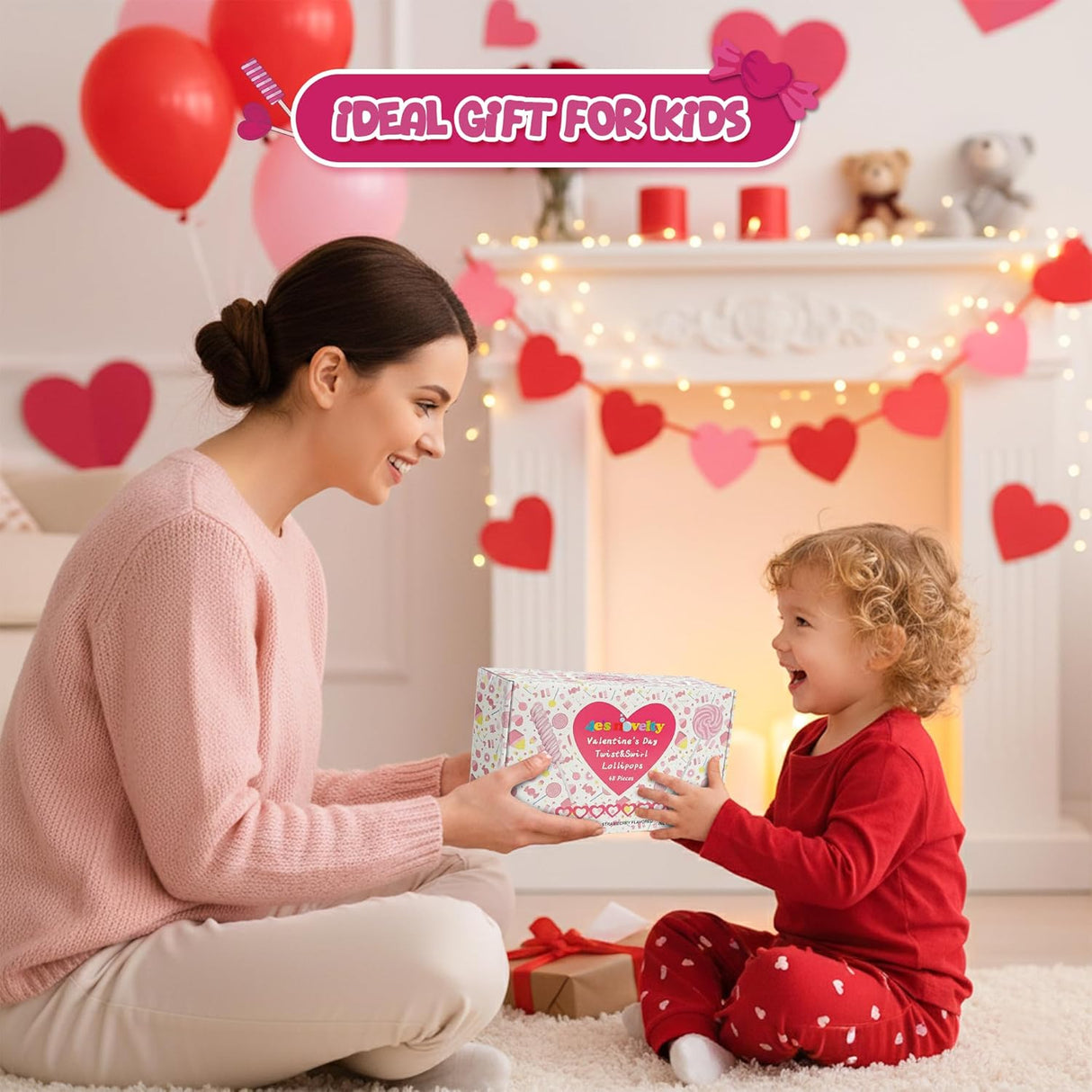 4E's Novelty Pink Swirl and Twist Lollipop (48 Pack) - Pink Swirl Lollipops